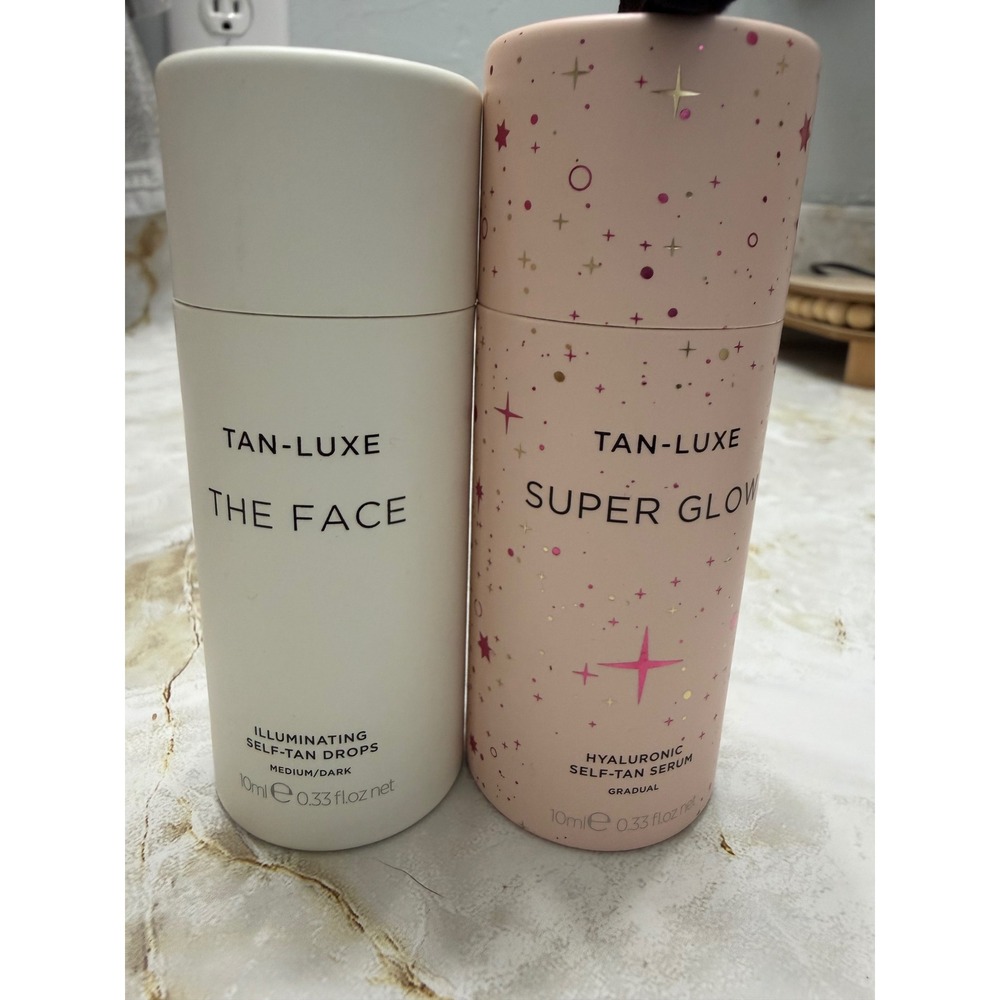 Tan-Luxe The Face Medium Dark Drops‎ and Super Glow Hyaluronic Serum Travel Set